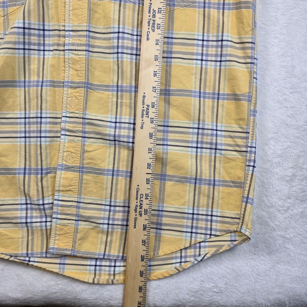 Roper Button Down Shirt Mens Large Yellow Plaid Short Sleeve Excellent Western - Picture 4 of 8